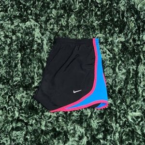 XS nike athletic shorts, pink blue & black